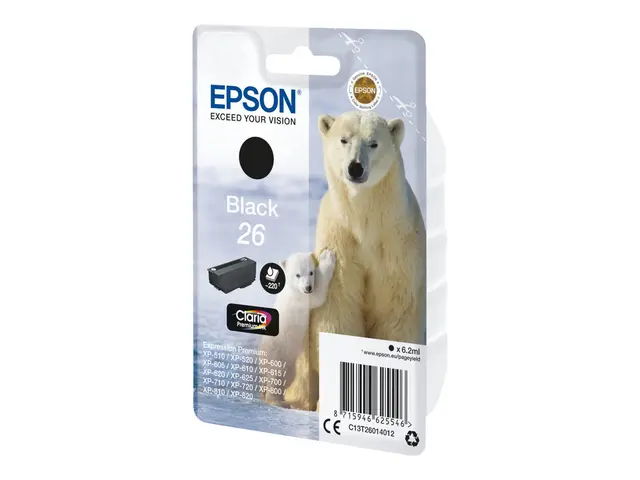 Epson 26 - 6.2 ml - svart - original - blekkpatron - for Expressio...