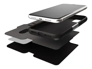 OtterBox Strada Series - Lommebok for mobiltelefon lær, polykarbonat - skyggesvart - for Apple iPhone 11