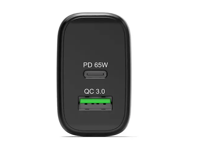 PORT Connect - Strømadapter GaN 65 watt 3.25 A PD, QC 3.0 2 utgang...
