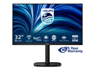 Philips 32B2U3601 - 3000 Series LED-skjerm - 32&quot; (31.5&quot; synlig) - 2560 x 1440 QHD @ 100 Hz - IPS - 1000:1 - HDMI, DisplayPort, USB-C - h&#248;yttalere - svart