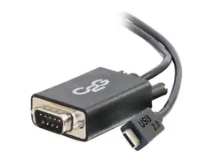 C2G USB C to DB9 Serial Adapter Cable USB C 2.0 - M/M - USB / seriell-kabel - DB-9 (hann) til 24 pin USB-C (hann) - reversibel C-kontakt - svart