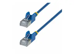 Startech - Koblingskabel - RJ-45 (hann) til RJ-45 (hann) 15 cm - 3.7 mm - U/FTP - CAT 6a - uten hindringer, ultra-slim, strandet kobber - blå