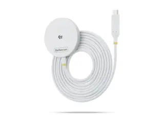 Startech - Trådløs ladepute - Qi 2.2, magnetic, with USB-C tethered cable, MagSafe 25 watt - hvit