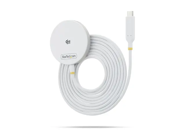 Startech - Trådløs ladepute - Qi 2.2, magnetic, with USB-C tethere...