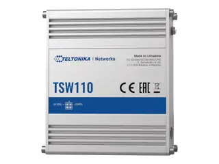 Teltonika TSW110 - Switch - ikke-styrt 5 x 10/100/1000 - DIN-skinnemonterbar, overflatemonterbar - Passive PoE - DC-str&#248;m