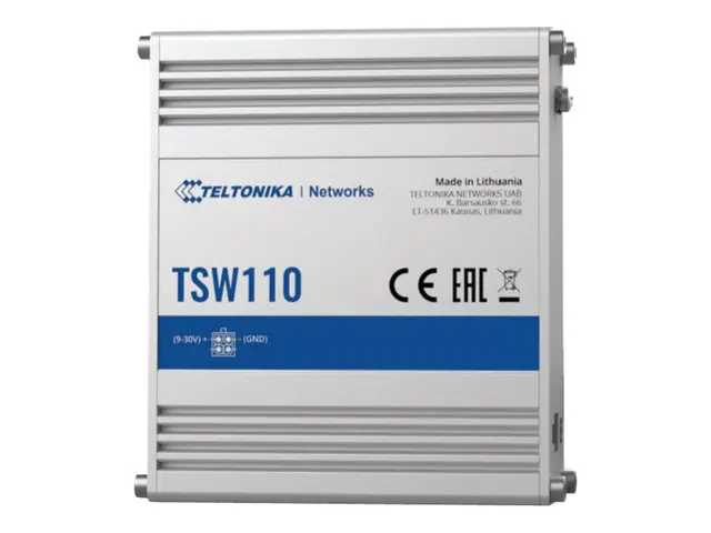 Teltonika TSW110 - Switch - ikke-styrt - 5 x 10/100/1000 - DIN-ski...