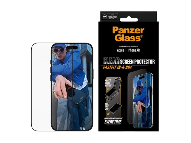PanzerGlass - Skjermbeskyttelse for mobiltelefon - ultra-bred pass...