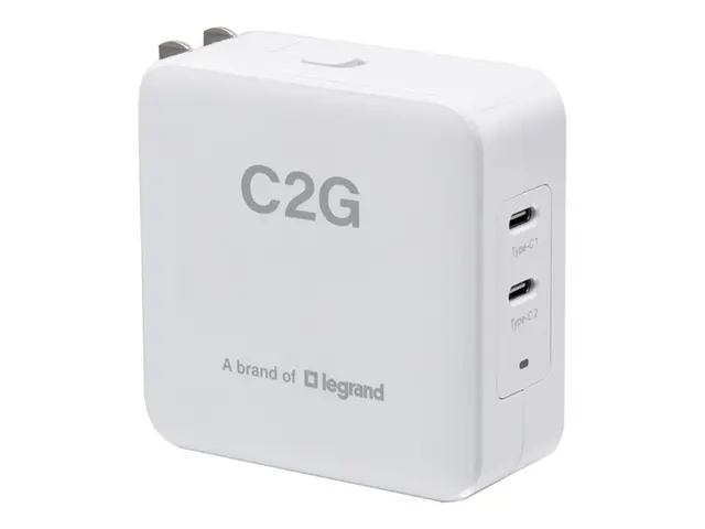 C2G - Strømadapter - dobbel - 65 watt - 3 A - Fast Charge - 2 utga...