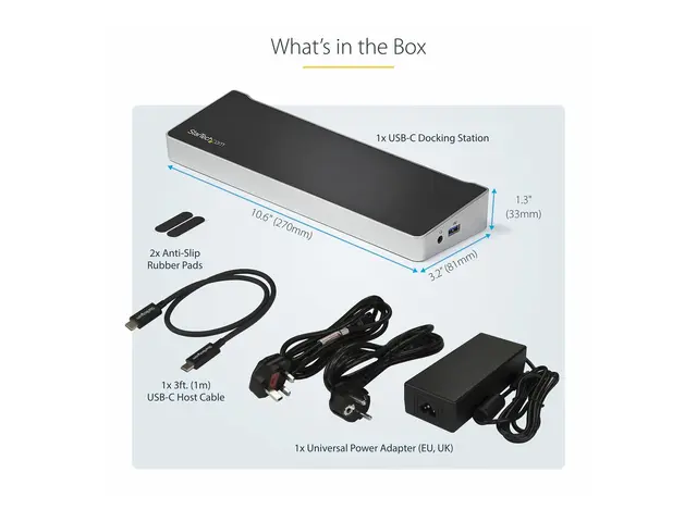 StarTech.com USB-C Dock, 4K Triple Monitor USB Type-C Docking Stat...