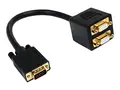 StarTech.com 1 ft. VGA to VGA Splitter Cable M/F Dual Monitor Video Cable Splitter (VGASPL1VV) - VGA-splitter - HD-15 (VGA) (hann) til HD-15 (VGA) (hunn) - 30 cm - svart - for P/N: DP2VGAMM6, DP2VGAMM6B, HD2VGAMM6, MXT101MM