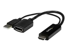 StarTech.com 4K 30Hz HDMI to DisplayPort Video Adapter w/ USB Power 6 in - HDMI 1.4 (Male) to DP 1.2 (Female) Active Monitor Converter (HD2DP) - adapterkabel - DisplayPort / HDMI - 25.5 cm
