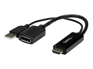 StarTech.com 4K 30Hz HDMI to DisplayPort Video Adapter w/ USB Power 6 in - HDMI 1.4 (Male) to DP 1.2 (Female) Active Monitor Converter (HD2DP) - adapterkabel - DisplayPort / HDMI - 25.5 cm
