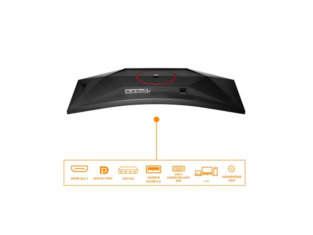 AOC Gaming CU34G4ZCA - G4 Series - LED-skjerm gaming - kurvet - USB - 34" - 3440 x 1440 WQHD @ 250 Hz - Fast VA - 450 cd/m² - 2500:1 - DisplayHDR 400 - 0.3 ms - 2xHDMI, DisplayPort, USB-C - høyttalere - svart, rød 