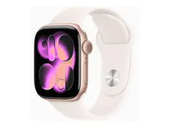 Apple Watch Series 11 (GPS) - 42 mm - rosegull aluminium smartklokke med sportsb&#229;nd - fluorelastomer - lett rouge - b&#229;ndbredde: S/M - 64 GB - Bluetooth, Wi-Fi 4, UWB - 30.3 g