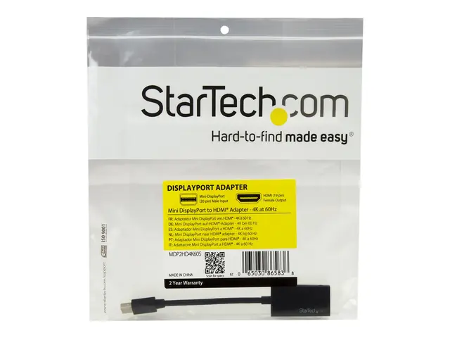 StarTech.com Mini DisplayPort to HDMI Adapter - 4K mDP to HDMI Con...
