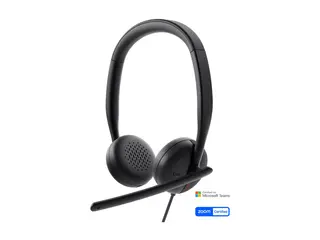 Dell Wired Headset WH3024 - Hodesett - on-ear kablet - USB-C - Certified for Microsoft Teams, Zoom Certified