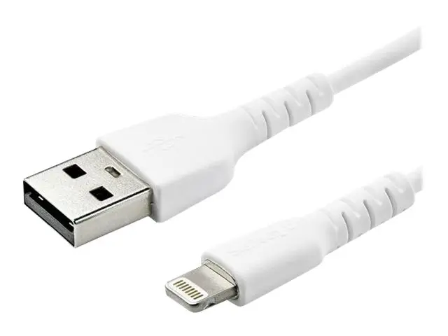 StarTech.com 6 ft(2m) Durable White USB-A to Lightning Cable, Heav...