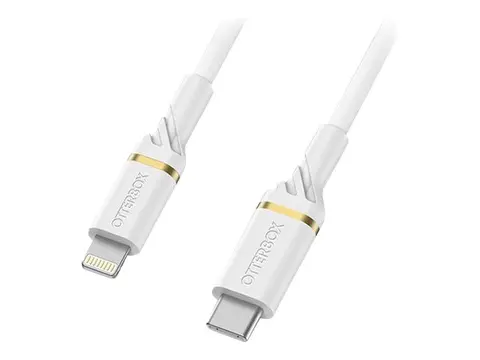 OtterBox Standard - Lightning-kabel Lightning hann til 24 pin USB-C hann - 1 m - skyst&#248;vhvit - USB Power Delivery (60W)