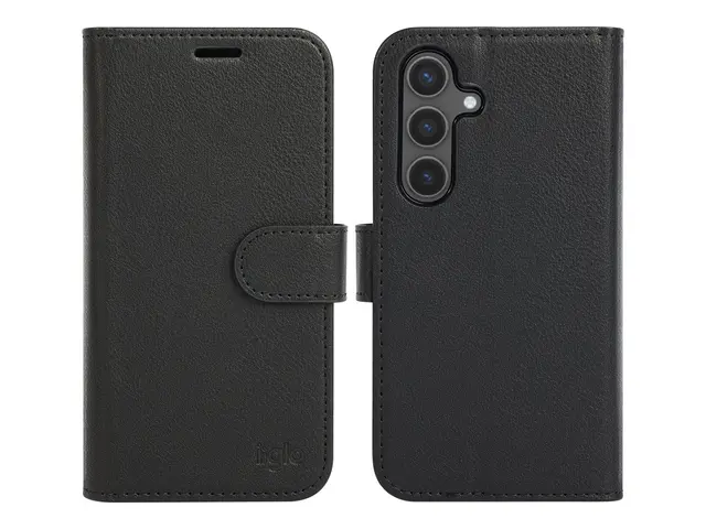 iiglo - Lommebok for mobiltelefon 2-i-1 polyuretanlær svart Samsun...