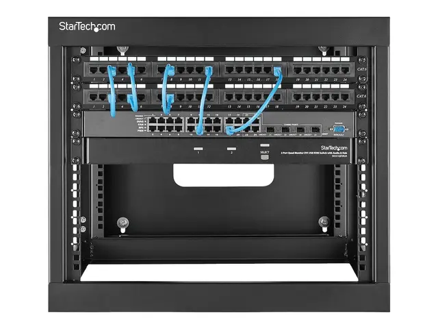 Startech "8U Hinged Open Frame Wall Mount Network Rack - 4-Post 22...