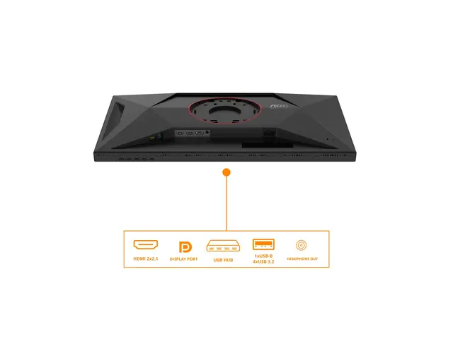 AOC Gaming U27G4XM - LED-skjerm - gaming 27" - 3840 x 2160 4K UHD (2160p) @ 160 Hz - Fast IPS - 1000 cd/m² - 1000:1 - DisplayHDR 1000 - 1 ms - 2xHDMI, DisplayPort - svart, rød 