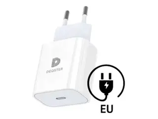 Deqster - Strømadapter - 20 watt - 3 A (USB-C) hvit - Europa