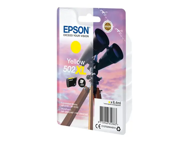 Epson 502XL - 6.4 ml - høykapasitets - gul - original - blære med ...
