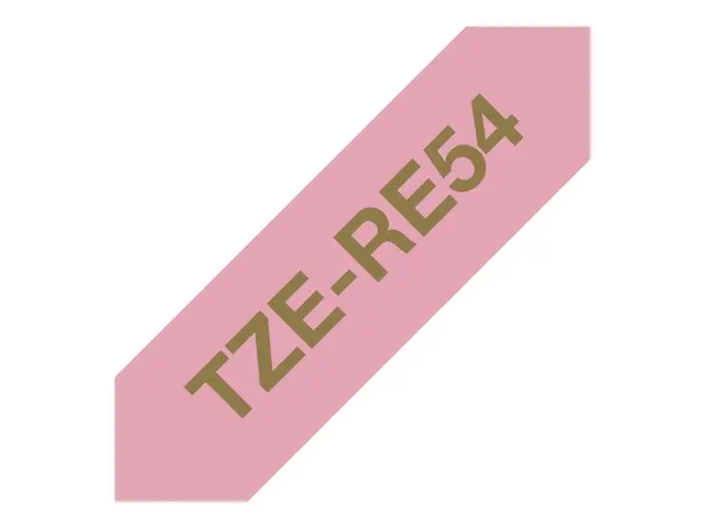 Brother TZe-RE54 - Sateng - gull på rosa - Rull (2,4 cm x 4 m) 1 k...