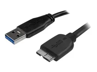 StarTech 3m 10ft Slim USB 3.0 A to Micro B Cable M/M Mobile Charge Sync USB 3.0 Micro B Cable fors and Tablets (USB3AUB3MS) - USB-kabel - Micro-USB Type B til USB-type A - 3 m