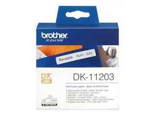 Brother DK-11203 - Svart p&#229; hvitt 17 x 87 mm 300 etikett(er) (1 rull(er) x 300 filmappeetiketter - for Brother QL-1050, 1060, 1110, 500, 550, 560, 570, 580, 600, 650, 700, 710, 720, 820