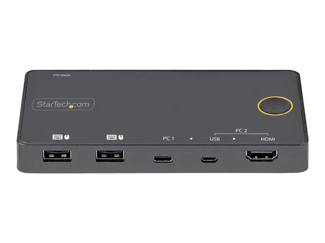 StarTech.com 2 Port Hybrid USB-A + HDMI & USB-C KVM Switch, Single...