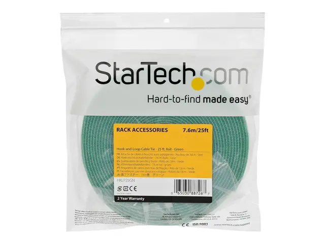 StarTech.com 25ft Hook and Loop Roll, Cut-to-Size Reusable Cable T...