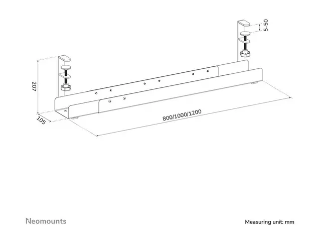 Neomounts - Kabelstyringsskuff clamp-on design, universal skrivebo...
