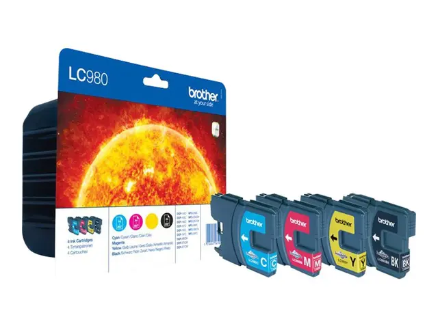 Brother LC980VALBPDR - 4-pack - svart, gul, cyan, magenta - origin...