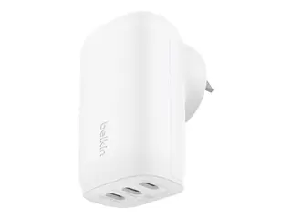 Belkin BoostCharge - Strømadapter - PPS-teknologi 67 watt - 3.25 A - Power Delivery 3.1, PD 3.0, Fast Charge - 3 utgangskontakter (USB-C) - hvit