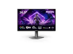 AOC AGON PRO AG276QKD2 - AG6 Series - OLED-skjerm gaming - 27" (26.5" synlig) - 2560 x 1440 QHD @ 500 Hz - 1000 cd/m² - 15000000:1 - DisplayHDR 500 True Black - 0.03 ms - 2xHDMI, DisplayPort - høyttalere - mørk grå, svart