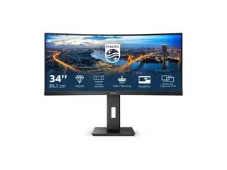 Philips B Line 346B1C - LED-skjerm - kurvet 34" - 3440 x 1440 UWQHD @ 100 Hz - VA - 300 cd/m² - 3000:1 - 5 ms - HDMI, DisplayPort, USB-C - høyttalere - svart tekstur