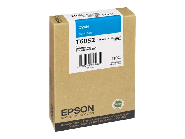 Epson T6052 - 110 ml - cyan - original - blekkpatron - for Stylus ...