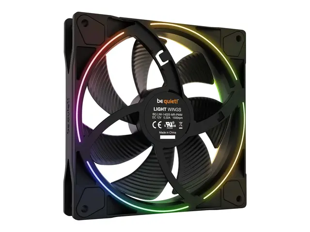 be quiet! Light Wings - Kabinettvifte PWM 140 mm svart (en pakke 3)
