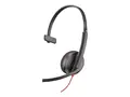 Poly Blackwire 3210 - Blackwire 3200 Series hodesett - on-ear - kablet - USB-C - svart - UC-sertifisert, Certified for Skype for Business, Cisco Jabber Certified, Avaya Certified