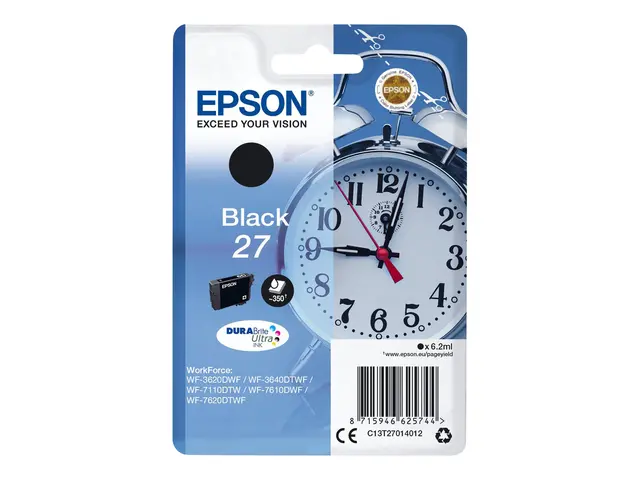 Epson 27 - 6.2 ml - svart - original - blekkpatron - for WorkForce...