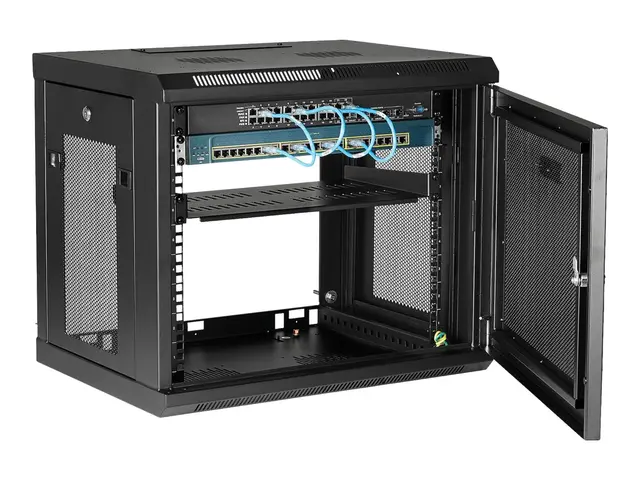 Startech 2 Post 9U 19" Wall Mount Network Cabinet, Adjustable Dept...