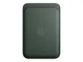 Apple - Lomme for mobiltelefon / kredittkort MagSafe-samsvar - mikrotvill, FineWoven - eviggr&#248;nn - for iPhone 12, 13, 14, 15