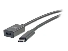 C2G 3ft USB-C to C 3.1 (Gen 2) Male to Female Extension Cable (10Gbps) USB-forlengelseskabel - 24 pin USB-C (hann) til 24 pin USB-C (hunn) - USB 3.1 Gen 2 / Thunderbolt 3 - 3 A - 90 cm - formst&#248;pt - svart