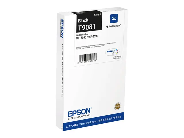 Epson T9081 - 100 ml XL svart original boks blekkpatron