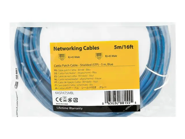 StarTech.com 5m CAT6A Ethernet Cable, 10 Gigabit Shielded Snagless...