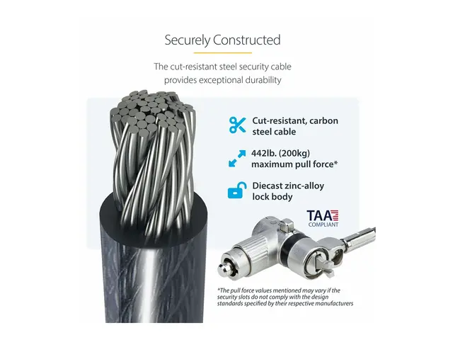 Startech 10-Pack Dual-Access Laptop Lock, 6.5ft (2m) Keyed Alike a...