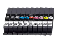 Canon PFI-MBK/PBK/CO/GY/R/C/M/Y/PC/PM 10 Ink Cartridge Multipack 10-pack - 14.4 ml - matt svart, fotomagenta, rød, gul, magenta, fotosort, fotocyan, grå, cyan, kromaoptimerer - original - blekkbeholder - for imagePROGRAF PRO-300