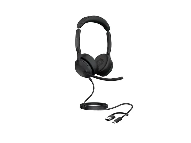 Jabra Evolve2 50 UC Stereo - Hodesett on-ear kablet aktiv støydemp...