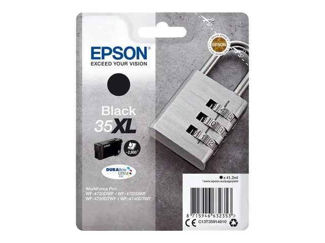 Epson 35XL - 41.2 ml - XL - svart - original - blekkpatron - for W...